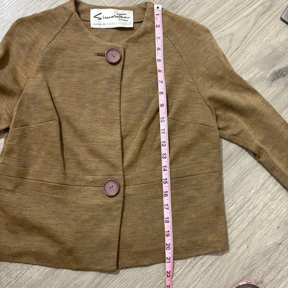 Vintage 100% Wool Women’s Brown Button Cardigan Blouse Size 10 Made In Italy - Picture 5 of 10